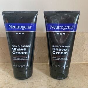[ Lot of 2 ] Neutrogena Men Skin Clearing Shave Cream Fights Razor Bumps 5.1 Oz